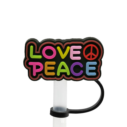Straw Mouthpiece Silicone Dust Plug Decorative Buckle Clip Personalized Letter Label for Tumblers